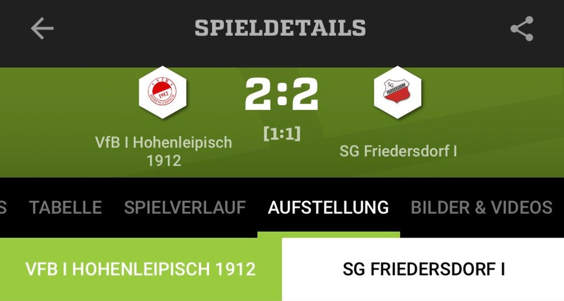 VfB I : SG Friedersdorf I 2:2