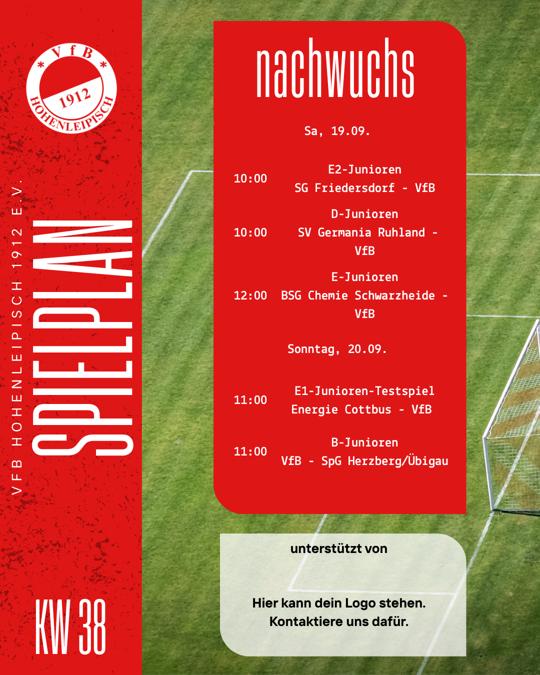 Spielplan KW38 - Nachwuchs